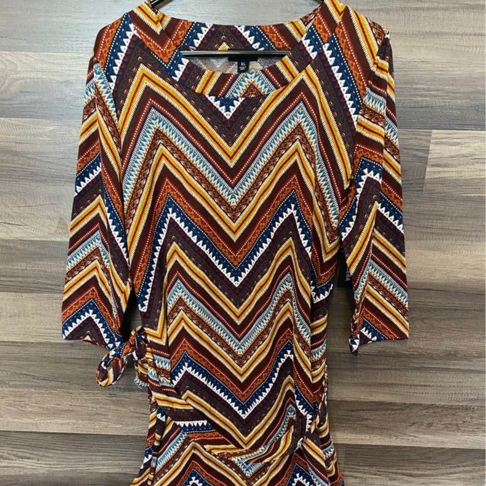Tacera Dress Multicolor Half Sleeve Dress